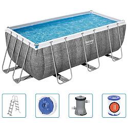 Bestway Ensemble de piscine rectangulaire Power Steel 412x201x122 cm