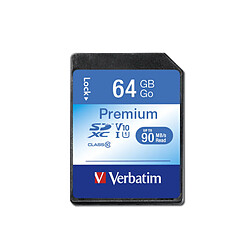 Avis Carte Mémoire SD Verbatim PREMIUM SDXC C10/U1 64 GB 2 g