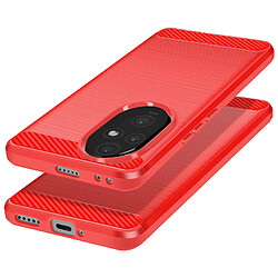 Avizar Coque pour Honor 200 Pro Souple Effet Carbone et Brossé Rouge