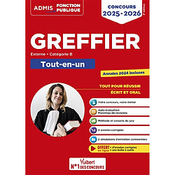 Greffier : externe, catégorie B : tout-en-un, concours 2025-2026