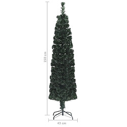 vidaXL Arbre de Noël artificiel mince et support 150 cm fibre optique pas cher