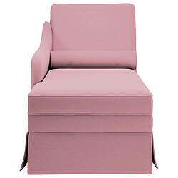 Avis vidaXL Fauteuil long avec traversin et accoudoir droit rose velours