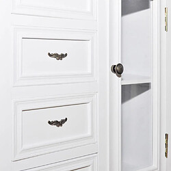 Helloshop26 Buffet bahut armoire console meuble de rangement avec 5 tiroirs et 2 étagères blanc 4402197