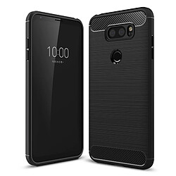 Wewoo Coque noir pour LG V30 Texture Brossé En Fiber De Carbone Antichoc TPU Armure De Protection Armée