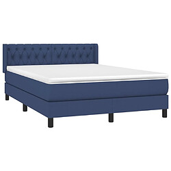 Avis Maison Chic Lit Adulte - Lit simple Lit à sommier tapissier avec matelas moelleux - Meuble de Chambre - Bleu 140x190 cm Tissu -MN56686