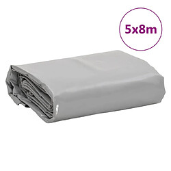 vidaXL Bâche gris 5x8 m 650 g/m² pas cher