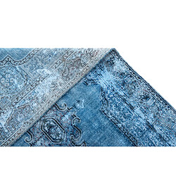 Avis Vidal Tapis de laine 241x138 Bleu Vintage Royal