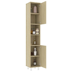 Avis Maison Chic Armoire de salle de bain,Meuble de rangement,Meuble haut Chêne sonoma 30x30x179 cm Aggloméré -GKD127753