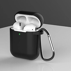 Coque en silicone anti-poussière avec boucle noir pour votre Apple AirPods (2016)/(2019)