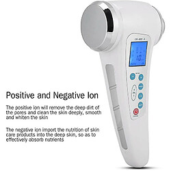 Chrono Instrument Nettoyage Facial, Dispositif Anti-Vieillissement Massage à Haute FréQuence Massage éLectronique Nettoyage de Pore Ultrasonique Beaute Photon,Blanc