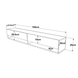 Helloshop26 Meuble TV 180 cm - Chêne rustique