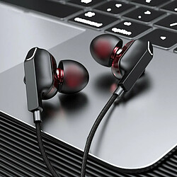 Écouteurs Intra-Auriculaires Pour Subwoofer Quad Core Double Bobine Mobile Tuning Casque De Jeu Contrôlé Par Fil Noir Argent