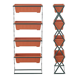 Acheter Jardinière verticale Veenendaal à 4 niveaux 51 x 21 x 125 cm noir et marron [en.casa]