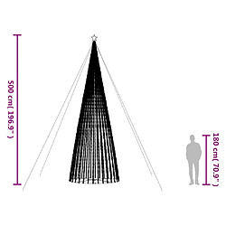 vidaXL Arbre de Noël lumineux conique 1544 LED blanc froid 500 cm pas cher