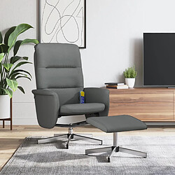 Maison Chic Fauteuil de massage inclinable,Fauteuil luxe de relaxation et repose-pieds gris foncé tissu -MN81387