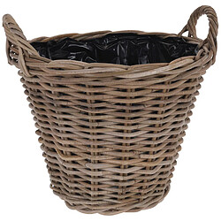 Pot de fleurs panier en osier rotin panier avec supports pour plantes fleurs 40x36 cm pas cher