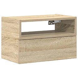 vidaXL Table de chevet murale chêne sonoma 45x26x28,5 cm