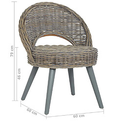 vidaXL Chaise de canapé rotin kubu gris pas cher