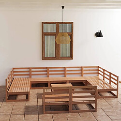 Maison Chic Salon de jardin 12 pcs - Table et chaises d'extérieur - Mobilier/Meubles de jardin Moderne bois de pin massif -MN21349