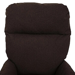 Acheter Mendler Fauteuil relax + pouf HWC-L12, Fauteuil TV Fauteuil à bascule Fonction bascule, pivotant, métal tissu/textile ~ marron