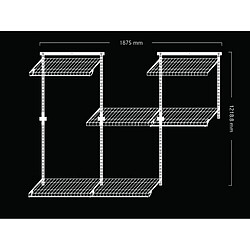 Secury-T Dressing crémaillères modulables blanc 36 pièces 1,88x1,22M