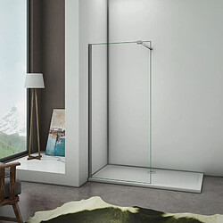 Paroi de douche 100x200cm en verre sécurité 8mm Paroi de douche 100x200cm paroi de douche à l'italienne verre anticalcaire avec barre de fixation grande pince