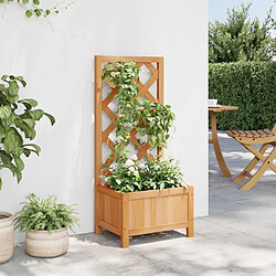 Avis Maison Chic Jardinière,Bac à fleurs avec treillis - pot de fleur marron bois massif de sapin -GKD55420