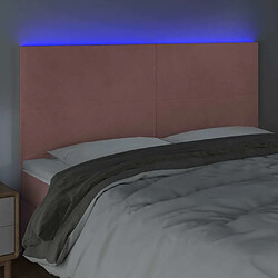 Avis Maison Chic Tête de lit scandinave à LED,meuble de chambre Rose 180x5x118/128 cm Velours -MN18924