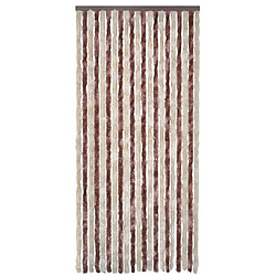 Decoshop26 Rideau contre insectes moustiquaire Beige et marron clair 100x220 cm Chenille DEC022169