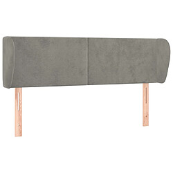 vidaXL Tête de lit avec oreilles Gris clair 147x23x78/88 cm Velours