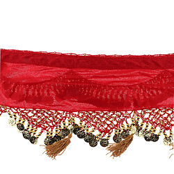 Avis paillettes de danse du ventre hanche foulard femme jupe avec pièces d'or rouge