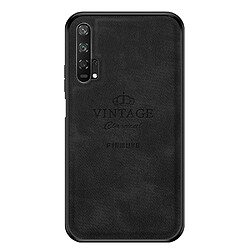 Coque en TPU + PU anti-chute, rétro noir pour votre Huawei Honor 20 Pro