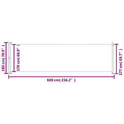 vidaXL Auvent latéral rétractable de patio 180x600 cm Bleu pas cher