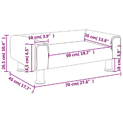 vidaXL Canapé pour enfants marron 70x45x26,5 cm velours pas cher