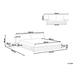 Avis Beliani Lit LED 180 x 200 cm avec tête de lit en similicuir bois foncé ZEN