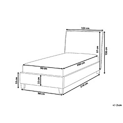 Avis Beliani Lit simple en tissu beige 90 x 200 cm SENNEZ