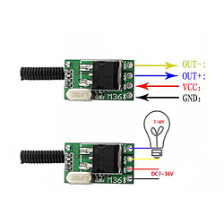 Acheter dc12v-36v lampes de panneau d'alimentation petit panneau rond commutateur de commande à distance ensemble bouton noir 433mhz