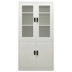 vidaXL Armoire de bureau Gris clair 90x40x180 cm Acier