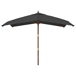 Helloshop26 Parasol de jardin avec mât en bois 300 x 300 x 273 cm anthracite 02_0008335