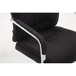 Decoshop26 Chaise de visiteur XXL sans roulettes confortable et design en tissu noir BUR10694 pas cher