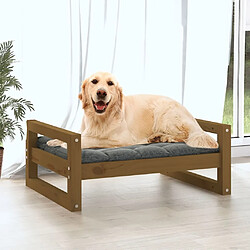 Avis Maison Chic Niche Lit pour chien | Panier couchage pour chien Marron miel 75,5x55,5x28 cm Bois de pin solide -GKD96355