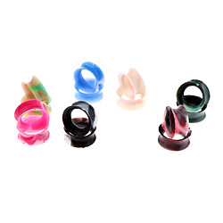 7 paires d'expanseurs à effet tunnel pour perçage d'oreille en gel de silicone de couleur mixte 16 mm