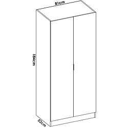 Pegane Ensemble de tête de lit et structure avec tiroir de lit + Bureau + armoire avec 2 portes coloris chêne naturel, blanc