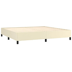 Acheter Maison Chic Lit adulte - Lit simple Cadre de lit,Structure du lit Contemporain Crème 200x200 cm Similicuir -MN87818