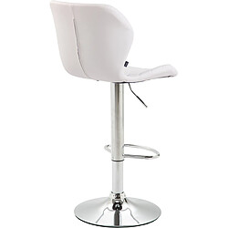 Acheter Decoshop26 Tabouret de bar x1 avec coutures décoratives en forme de losanges en PVC blanc et métal chromé 10_0004645