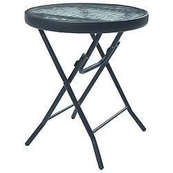 vidaXL Table de bistro Noir 40x46 cm Acier et verre