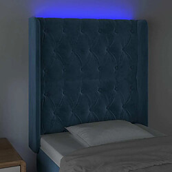 Acheter Maison Chic Tête de lit scandinave à LED,meuble de chambre Bleu foncé 83x16x118/128 cm Velours -MN78590