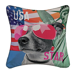 Paris Prix Housse de Coussin Doggy Star 40x40cm Multicolore