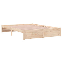 Avis vidaXL Cadre de lit sans matelas bois massif 140x200 cm