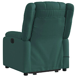 Acheter vidaXL Fauteuil inclinable de massage électrique Vert foncé Tissu